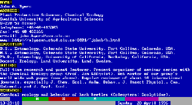 Alnarp Employee Database Program Screen