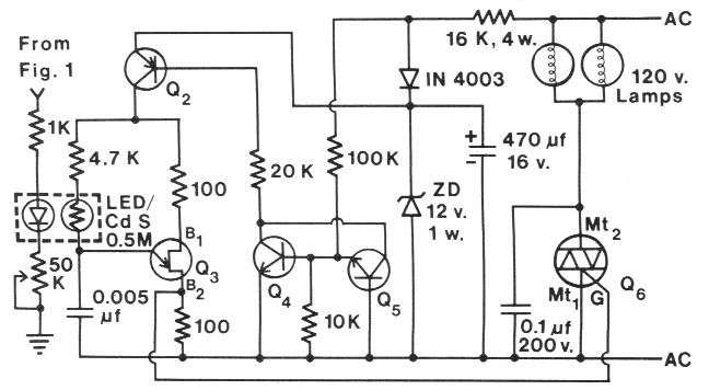 Figure 2. Dimming circuit for AC lamps