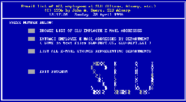SLU-List Opening Screen