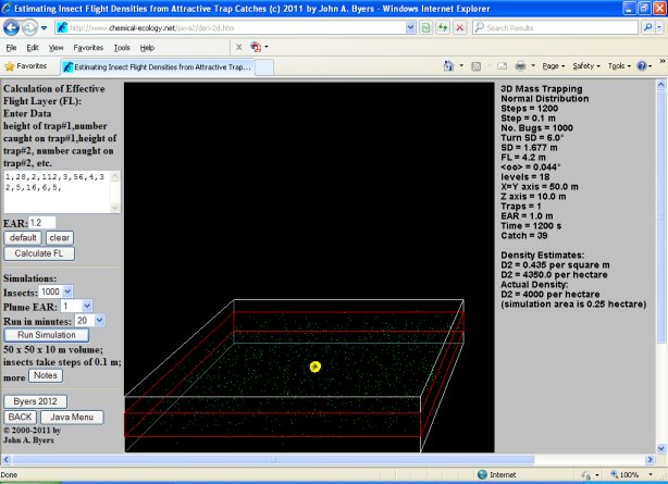 Modeling insect densities in 3D and EAR