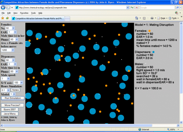 Modeling Mating Disruption or Mass Trapping