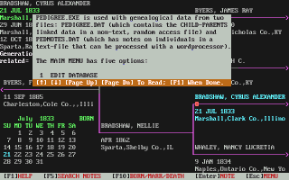 PEDIGREE.EXE Opening Screen